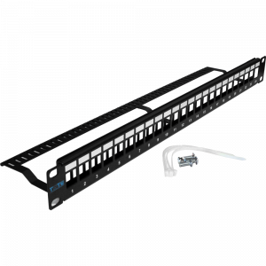 TWT modular patch panel, 24 port, UTP, 1U