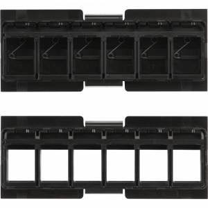 Keystone faceplate for modular panel, unshielded, 6 ports