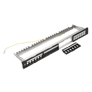 19" modular panel, shielded, for 4 faceplates, 1U