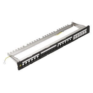 19" modular panel, shielded, for 4 faceplates, 1U