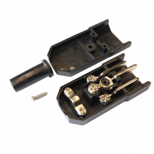 IEC 60320 C14 inlet, 10A, 250V, dismountable, black