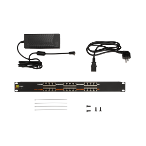 19" PoE panel, 12 port, with one power supply, 48V, 120W