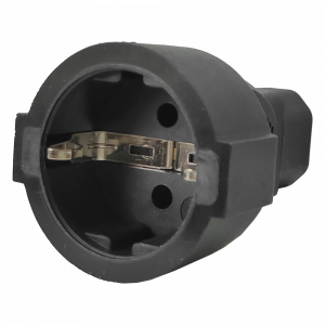 Schuko socket - C14 inlet adapter, 220V, 10A, black