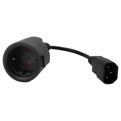 Extension cord, C14 inlet – Schuko socket, 3х0.75, 220V, 10A, black