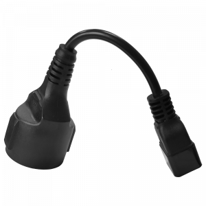 Extension cord, C20 inlet – Schuko socket, 3х1.5, 220V, 16A, black
