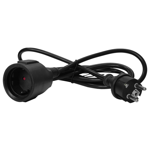 Extension cord, Schuko straight plug – Schuko socket, 3х1.5, 220V, 16A, black