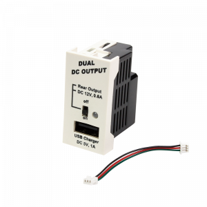 Power supply for RJ45-VGA converter, Mosaic type, 22.5x45mm, vertical, white