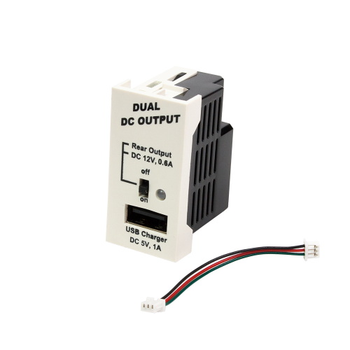 Power supply for RJ45-VGA converter, Mosaic type, 22.5x45mm, vertical, white