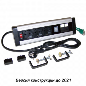 Socket block, 3 power sockets, 2 USB sockets, 2 category 6 sockets
