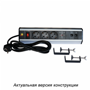 Socket block, 3 power sockets, 2 USB sockets, 2 category 6 sockets