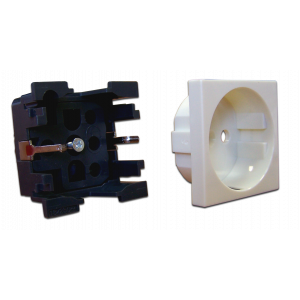 Electrical socket mechanism, Mosaic 45x45, Schuko, 2K+3, 16A, without front panel