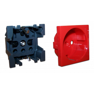 Electrical socket mechanism, Mosaic 45x45, Schuko, 2K+3, 16A, without front panel