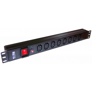 19" power distribution unit, 8 C13 connectors, 10A, 250V, without power cord
