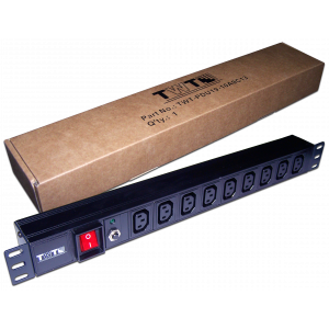 19" power distribution unit, 9 C13 connectors, 10A 250V, without power cord