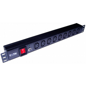 19" power distribution unit, 9 C13 connectors, 10A 250V, without power cord