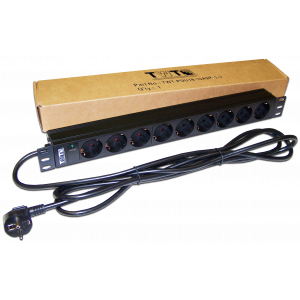 19" rack PDU, 1 phase with switch, 16A / 250V, 8xSchuko, 3.0 m power cord, Schuko plug