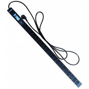 Vertical power distribution unit, 20xC13, 250V, 16A, 3-meter power cord, Schuko plug