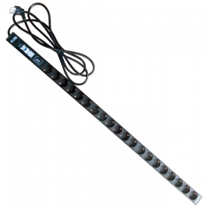 Vertical power distribution unit, 20xSchuko, 250V, 16A, 3-meter power cord, Schuko plug