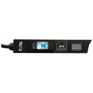 Vertical power distribution unit, 20xC19, 250V, 16A, A/V-meter, 3-meter power cord, C20 plug