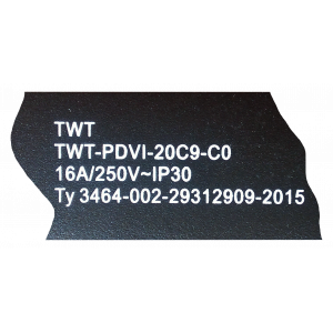 Vertical power distribution unit, 20xC19, 250V, 16A, A/V-meter, 3-meter power cord, C20 plug