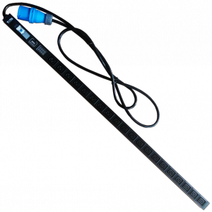 Vertical power distribution unit, 20xC19, 250V, 32A, A/V-meter, 3-meter power cord, IEC309 plug