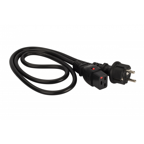 Power cord with lock, C19-Schuko, 3х1.5, 220V, 16A