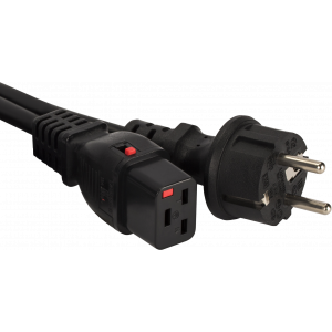 Power cord with lock, C19-Schuko, 3х1.5, 220V, 16A