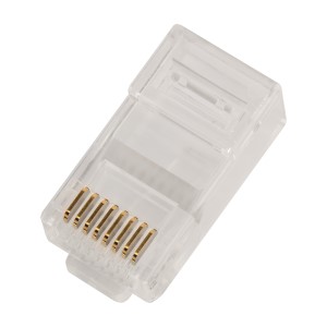 EZ type RJ45 plug connector, 8P8C, UTP, Cat. 6, universal, 50 microns plated, 100 pcs.