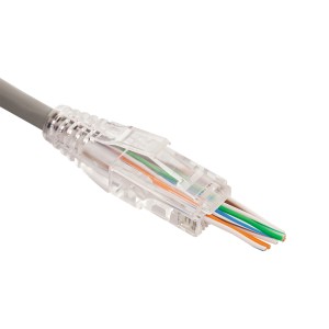 EZ type RJ45 plug connector, 8P8C, UTP, Cat. 6, universal, 50 microns plated, 100 pcs.
