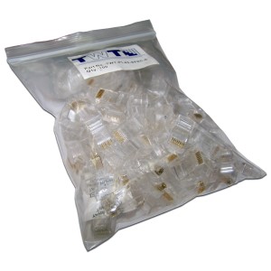RJ45 UTP 8P8C plug, universal, cat. 6, 100 pcs