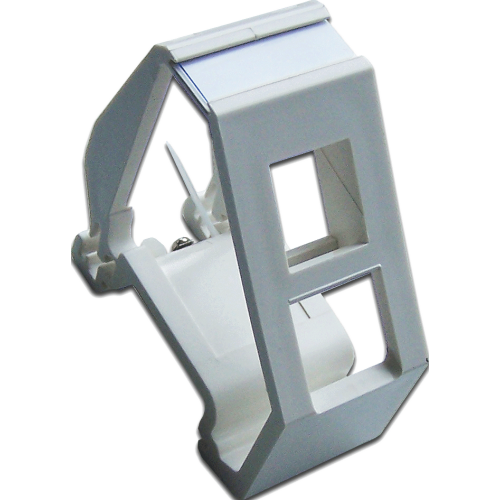 DIN-rail mounting frame for Keystone module installation, white