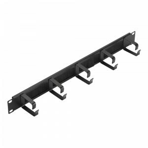 19" cable manager with brush seal and 5 metal rings, 1U