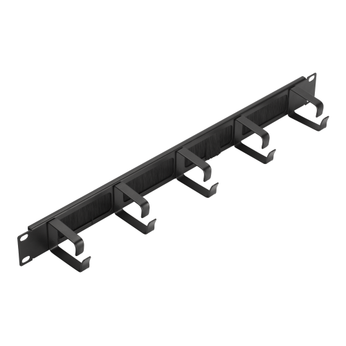 19" cable manager with brush seal and 5 metal rings, 1U